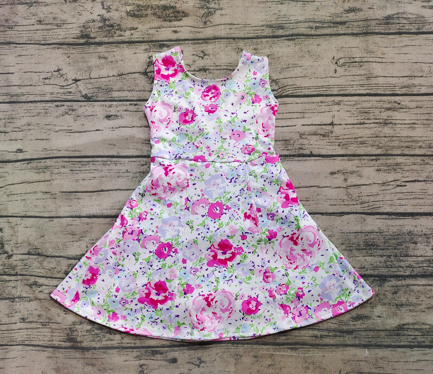 Baby Girl Kids Toddler Sleeveless Flower Yoga Active Wear Skorts Dress RTS