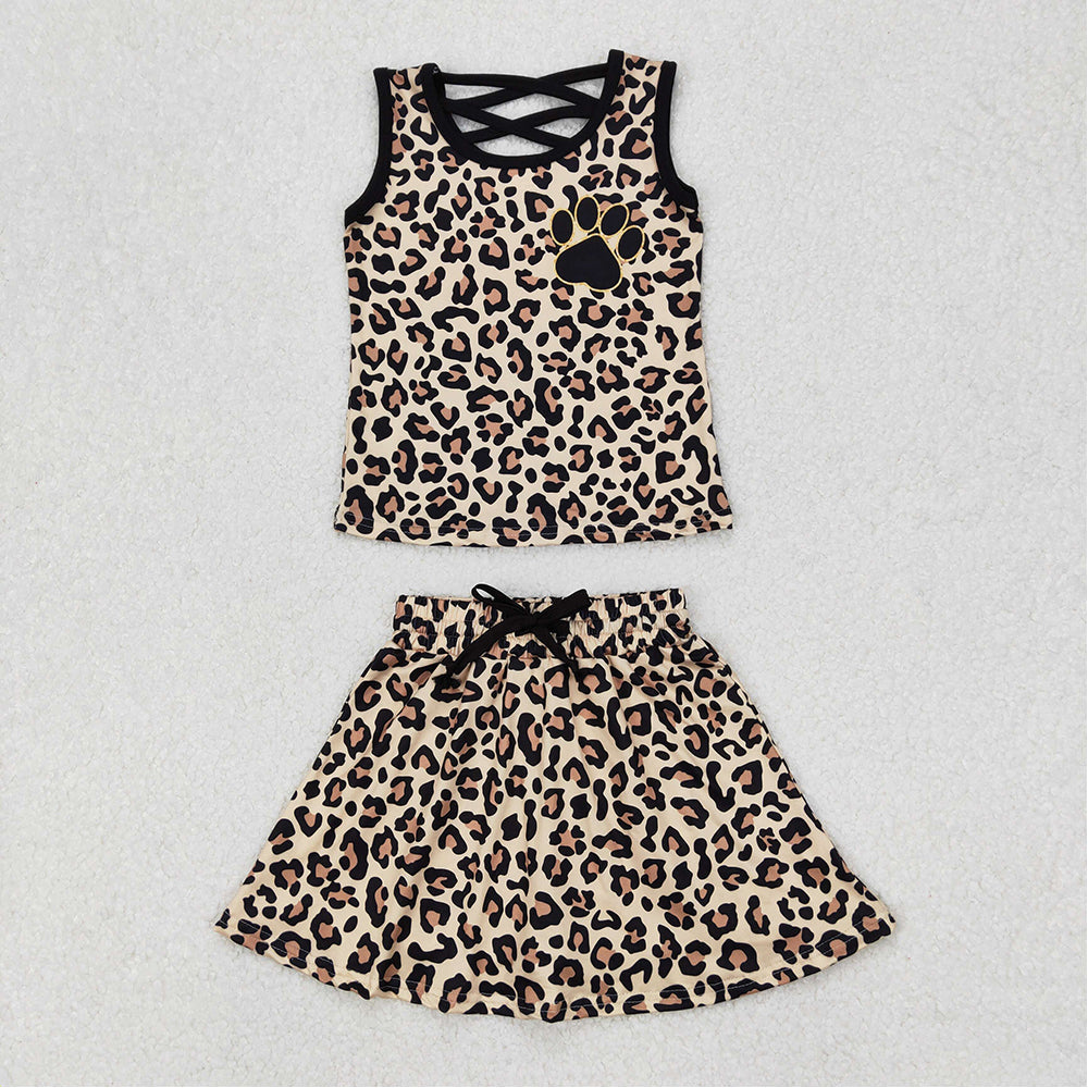 Baby Girl Sleeveless Leopard Sibling Set RTS