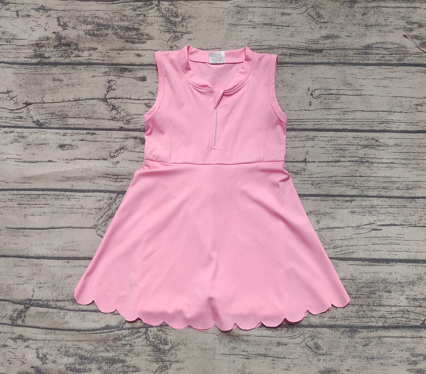 Baby Girl Pink Zipper Yoga Active Wear With Shorts Knee Length Dress RTS