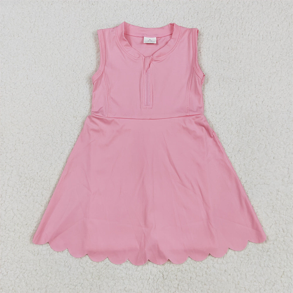 Baby Girl Summer Yoga Active Knee Length Zipper Dress Sibling Clothes RTS