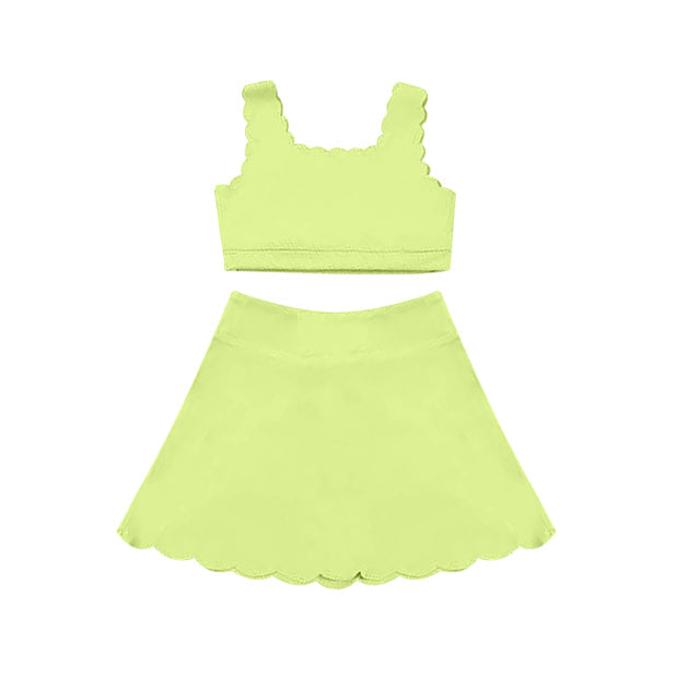Preorder Baby Girl Straps Vest Tops Shorts Skort Yoga Active Wear Clothes Set ( Moq 5 )