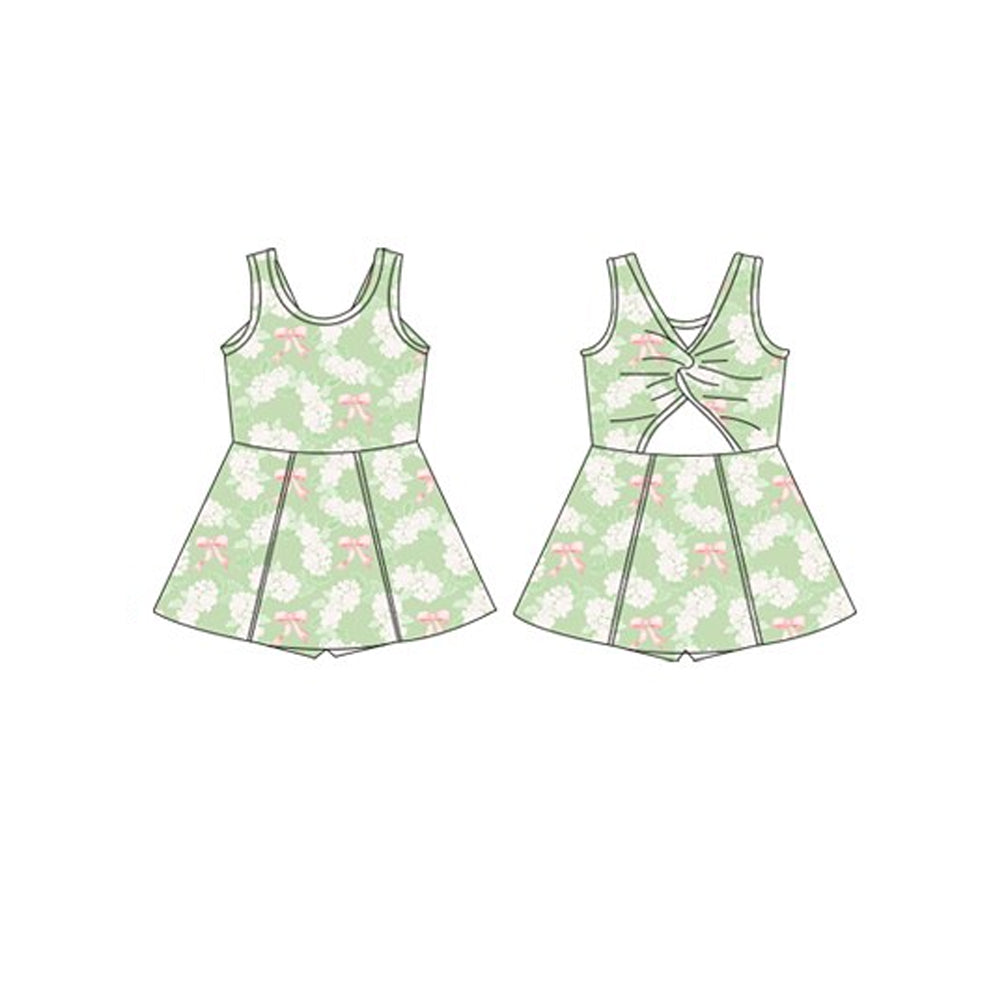Preorder Baby Girl Sleeveless Flower Yoga Active Wear Shorts Dress ( Moq 5 )