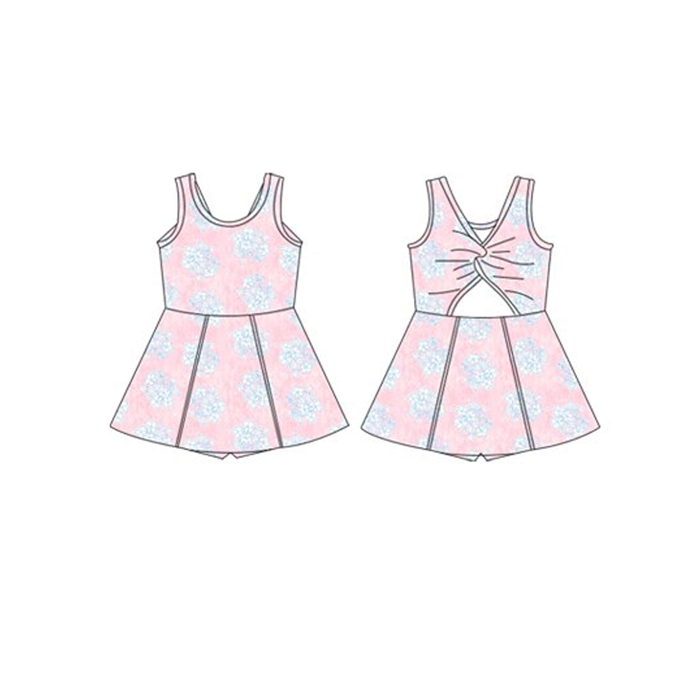 Preorder Baby Girl Bows Flower Shorts Yoga Active Wear Pink Dress ( Moq 5 )