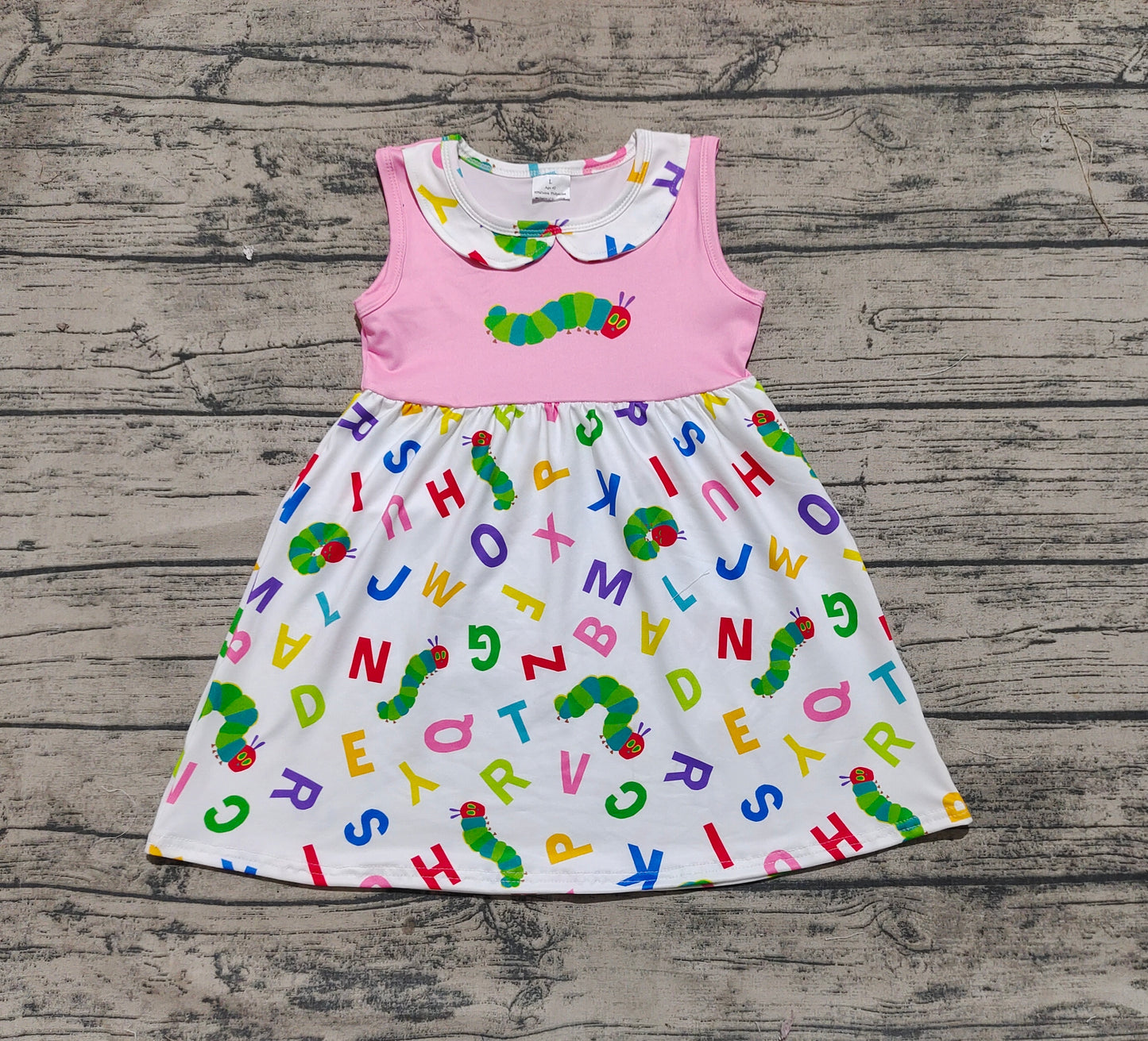 Baby Girl Sleeveless Back To School Ruffle Knee Length Dress RTS