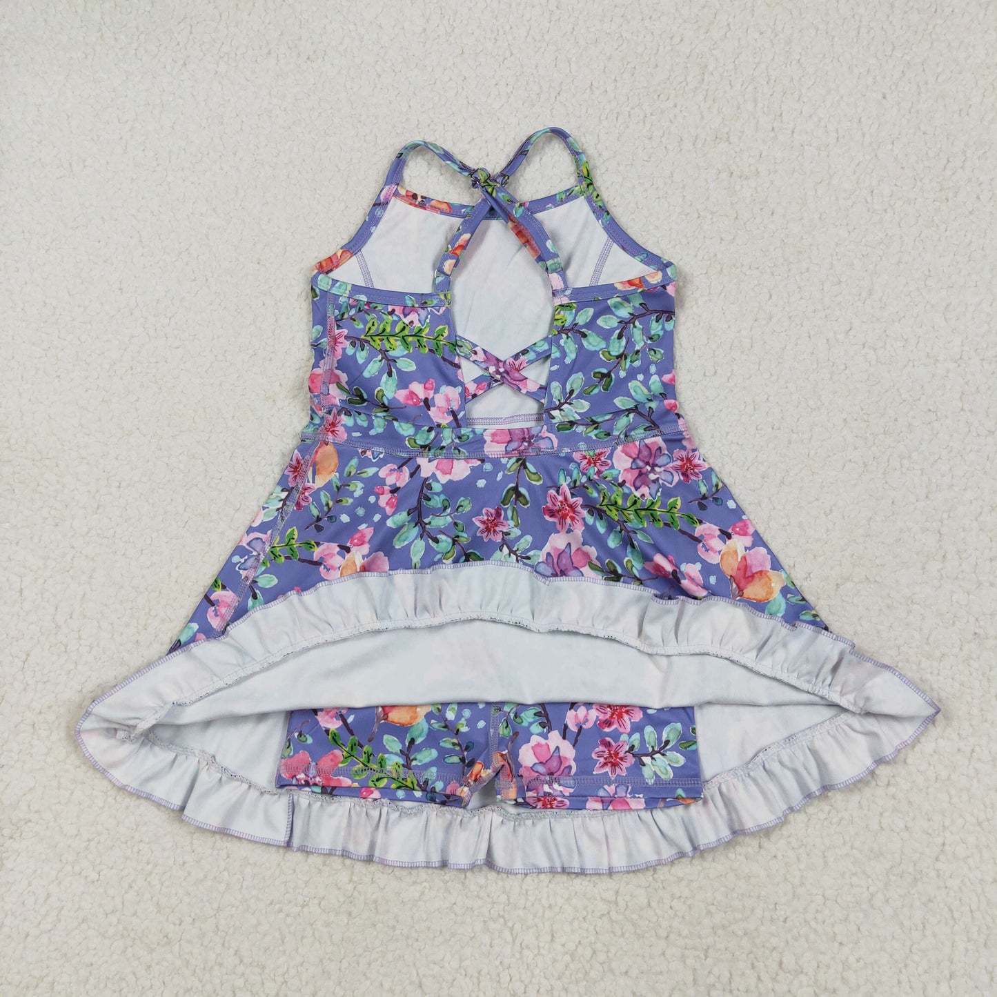 Baby Girl Toddler Straps Flower Knee Length Dress Sibling Active Yoga Clothes RTS