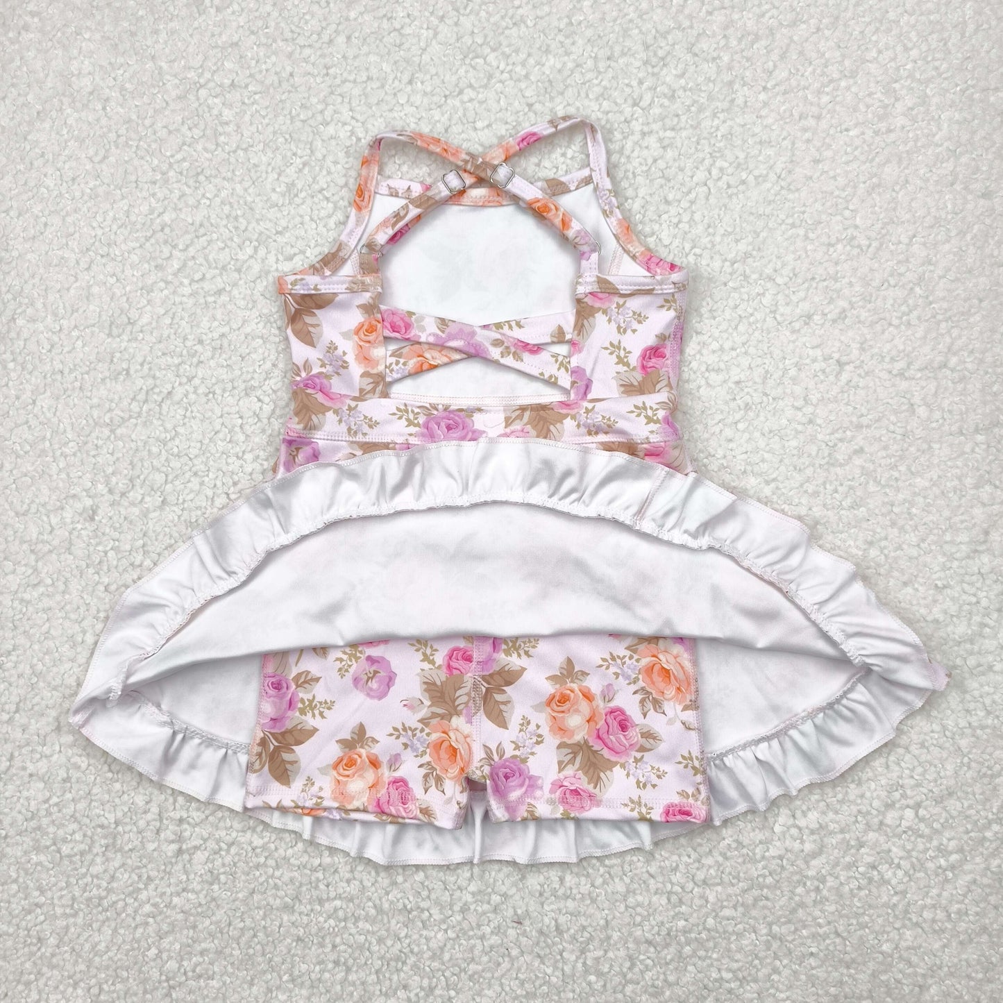 Baby Girl Toddler Straps Flower Knee Length Dress Sibling Active Yoga Clothes RTS