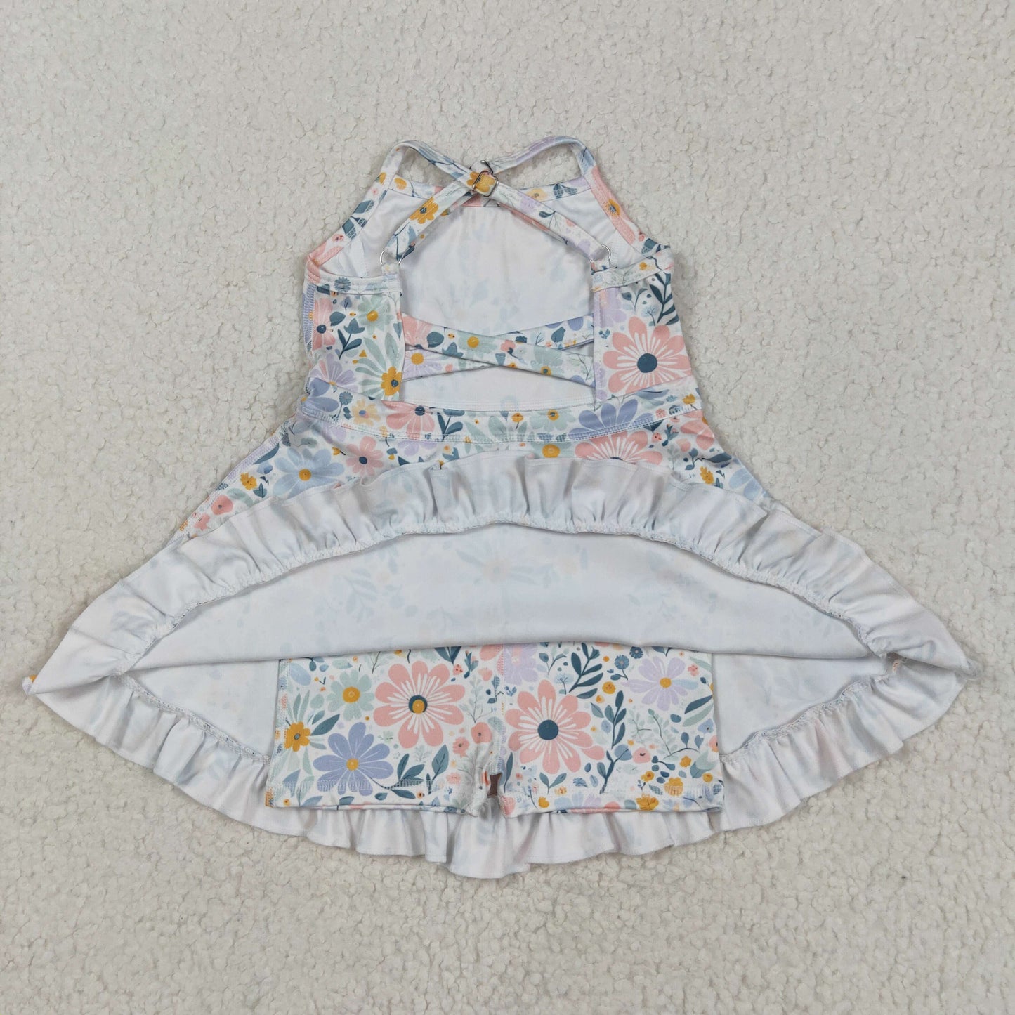 Baby Girl Toddler Straps Flower Knee Length Dress Sibling Active Yoga Clothes RTS