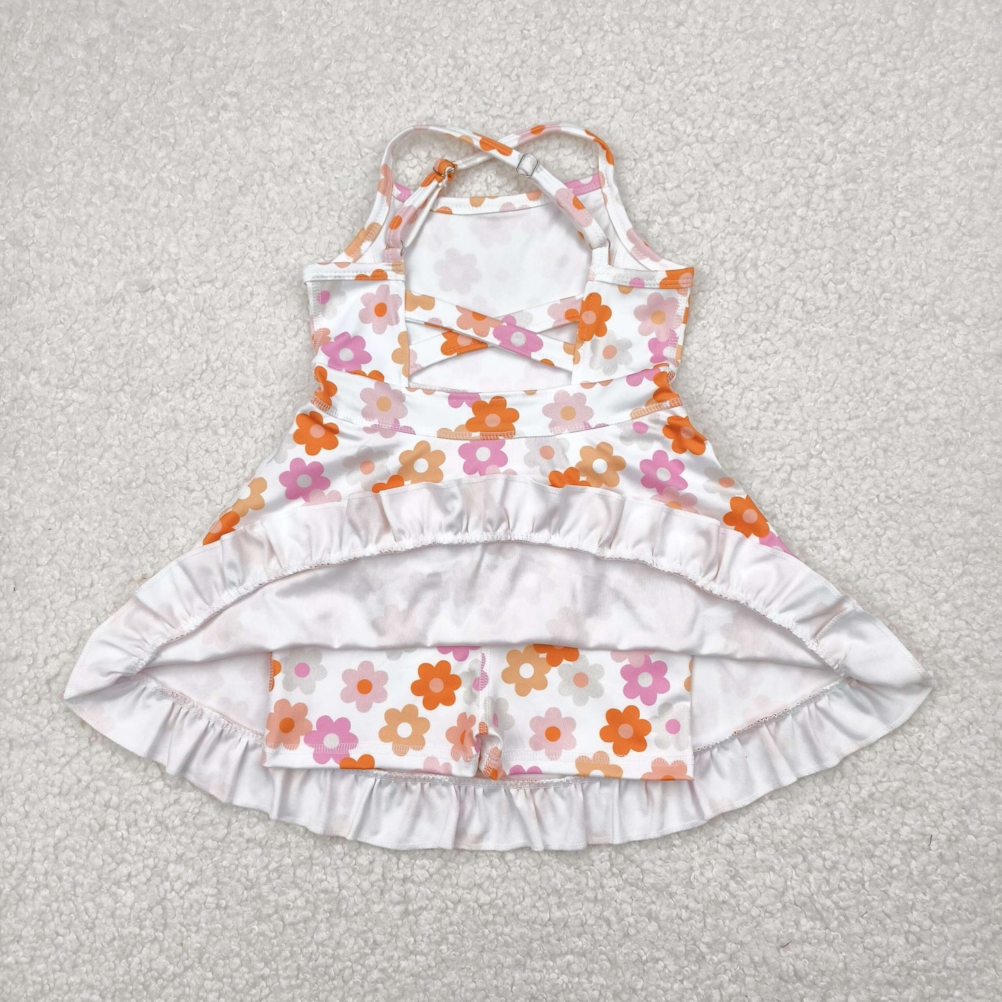 Baby Girl Toddler Straps Flower Knee Length Dress Sibling Active Yoga Clothes RTS