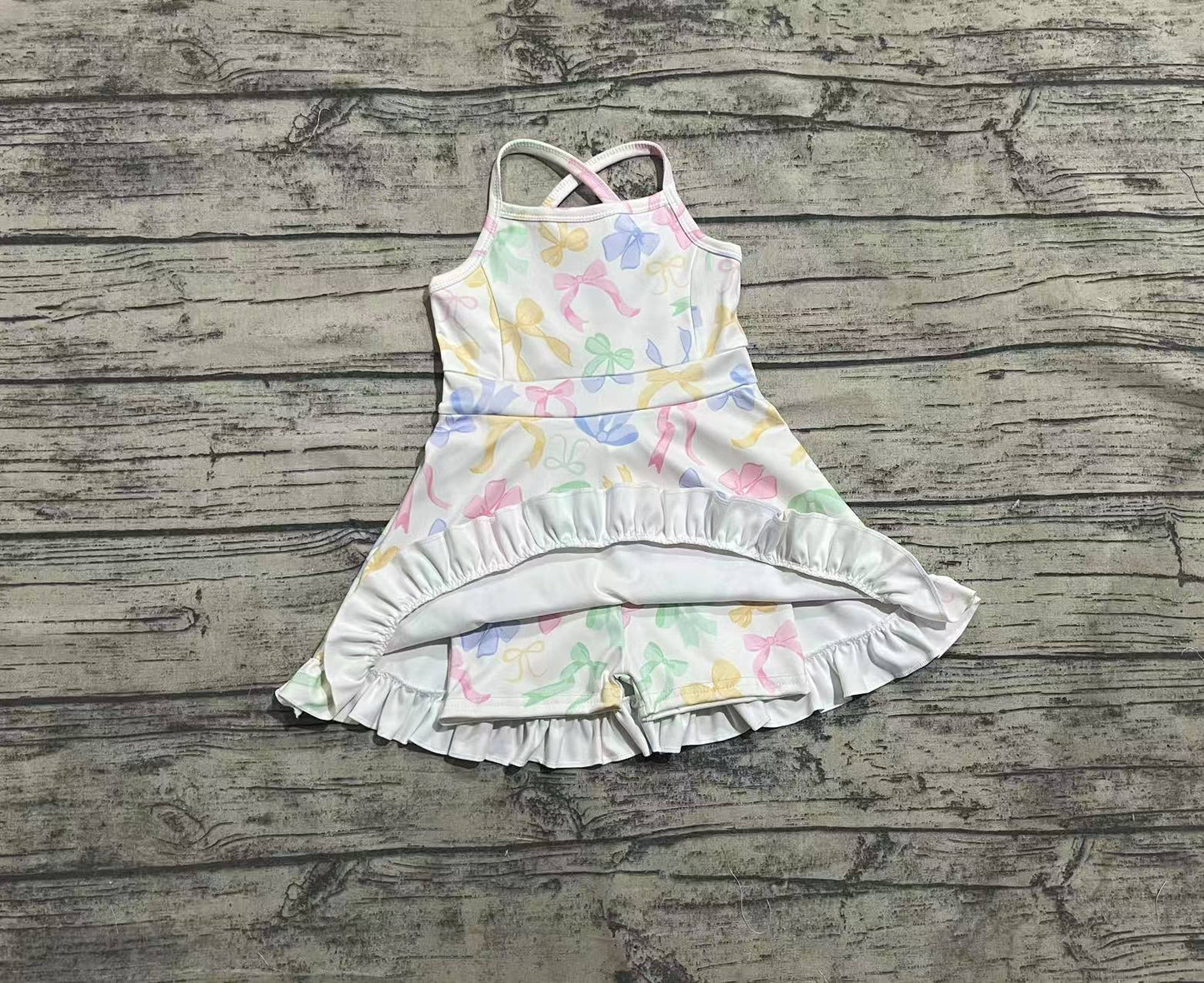 Baby Girl Athletic Yoga Colorful Bows  Active Wear Skort Dress RTS