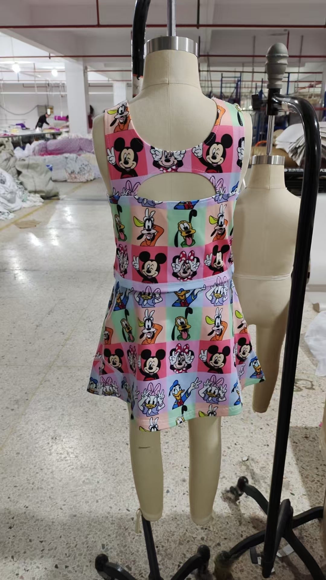 Baby Girl Mouse Ducks Dogs Checked Tops Skort Yoga Active Set RTS