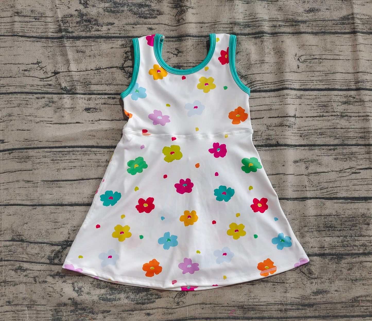 Baby Girl Sleeveless Colorful Flower Yoga Active Wear Skort Dress RTS