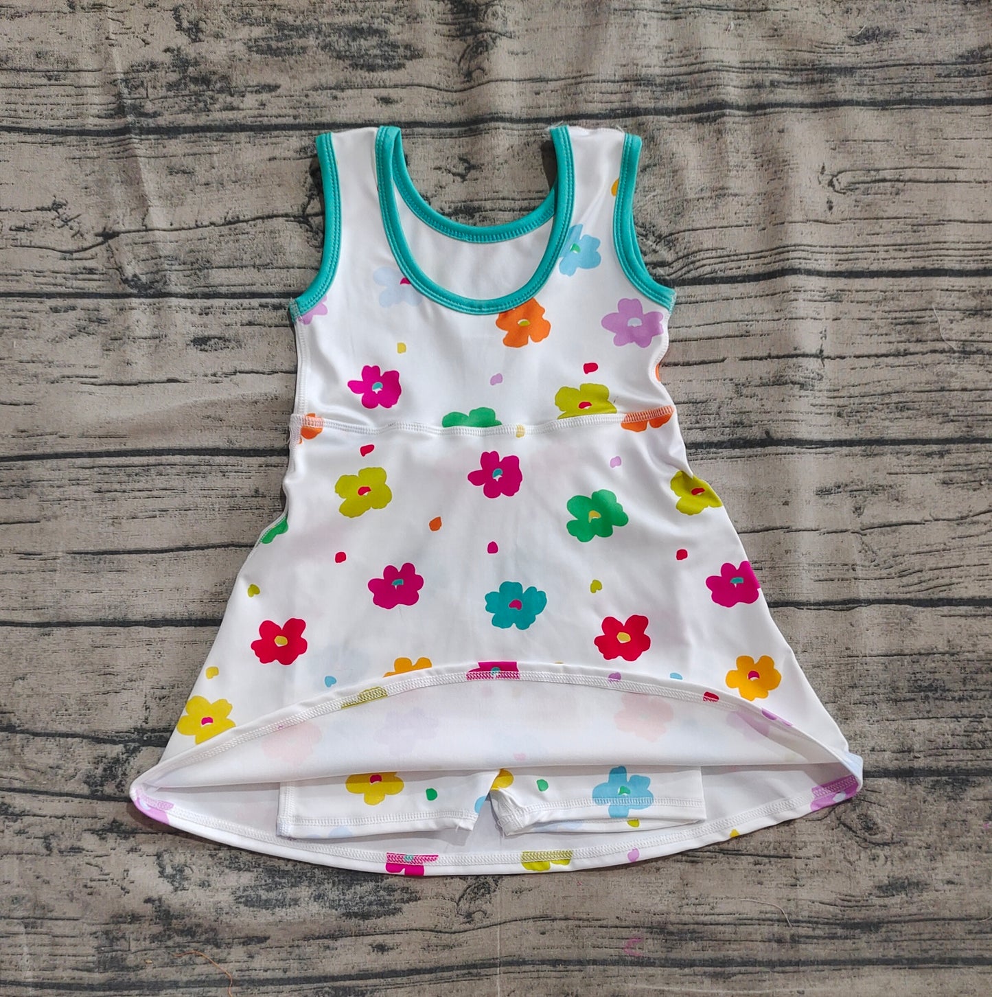 Baby Girl Sleeveless Colorful Flower Yoga Active Wear Skort Dress RTS