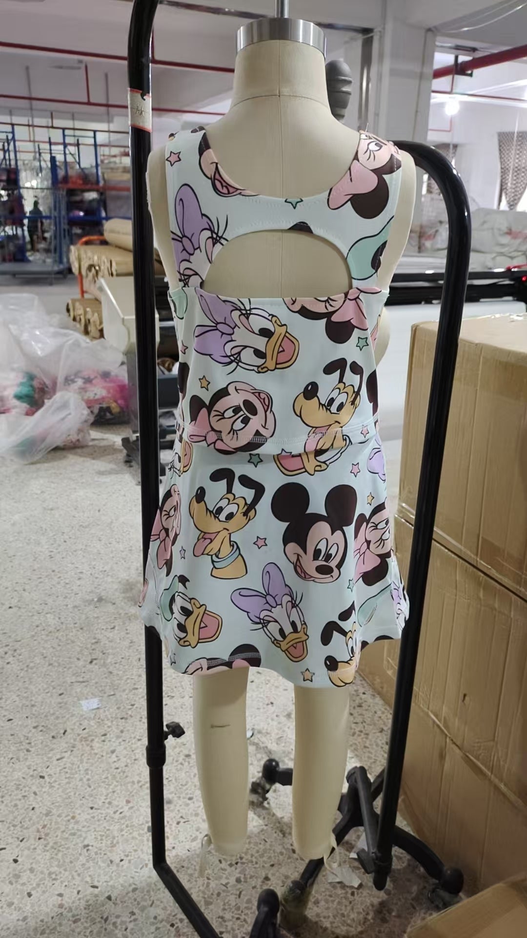 Baby Girl Sleeveless Mouse Ducks Tops Skort Yoga Active Cartoon Set RTS