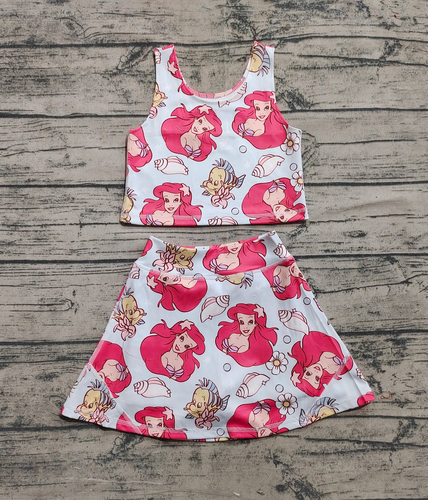 Baby Girl Sleeveless Princess Tops Skort Yoga Active Set RTS