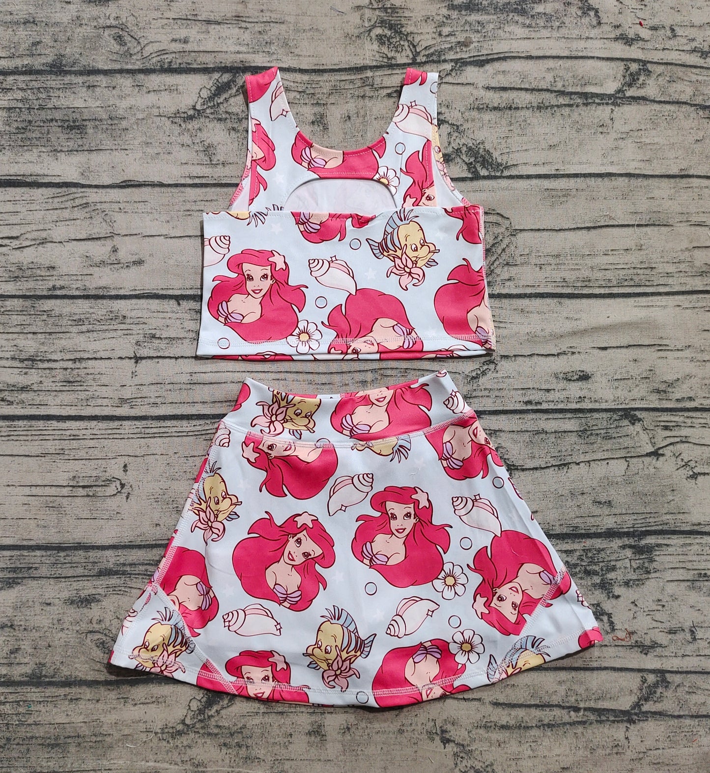 Baby Girl Sleeveless Princess Tops Skort Yoga Active Set RTS