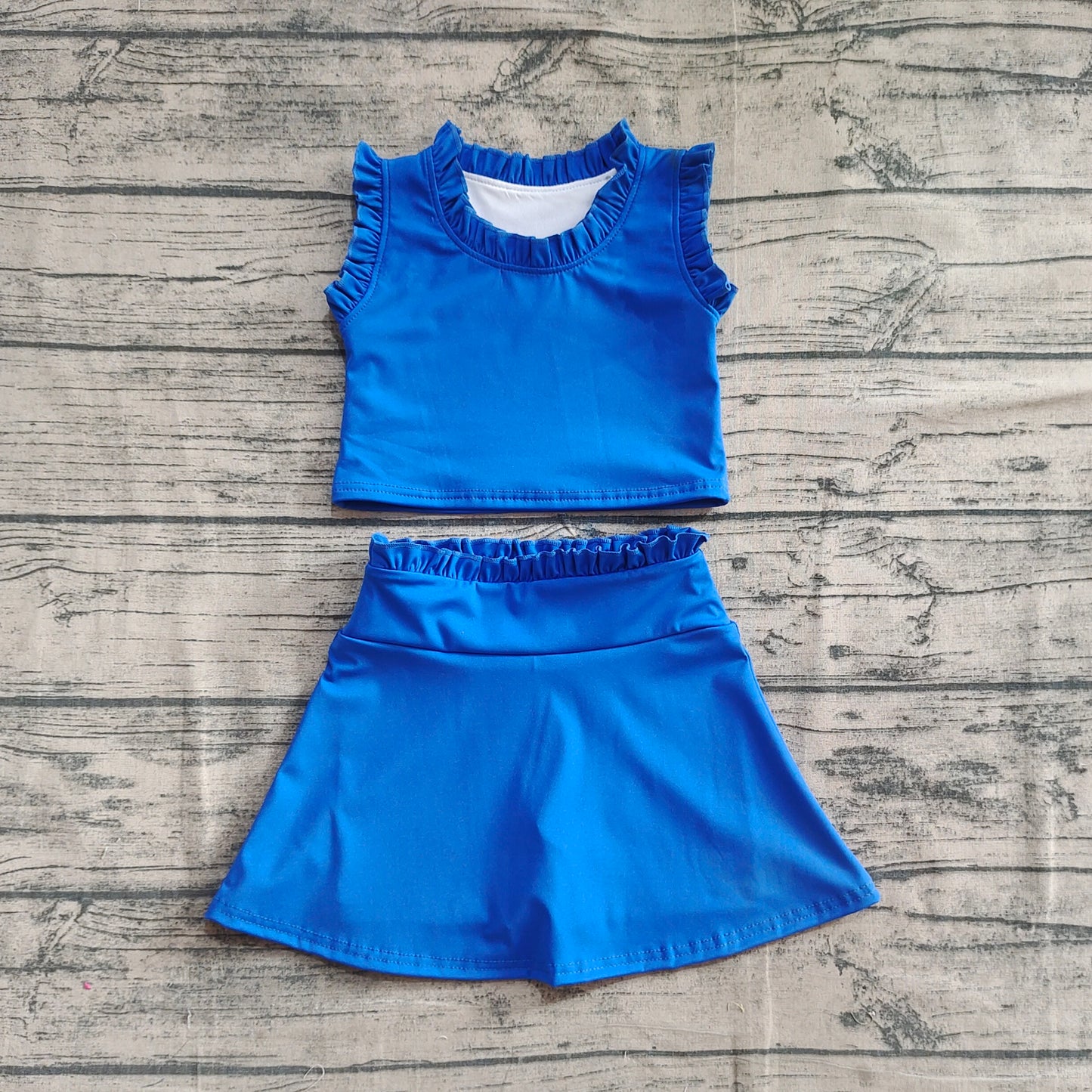Baby Girl Sleeveless Shirt Skort Yoga Active Blue Set RTS