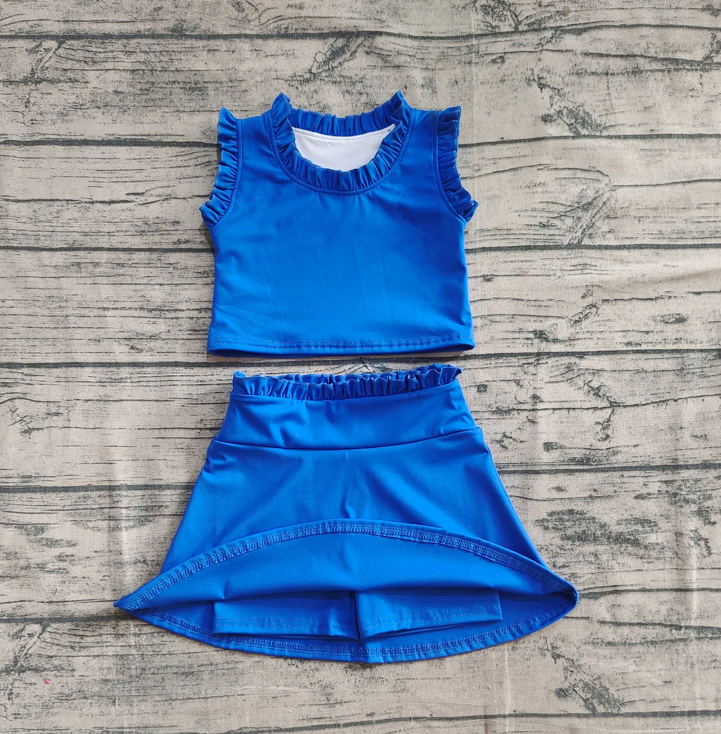 Baby Girl Sleeveless Shirt Skort Yoga Active Blue Set RTS