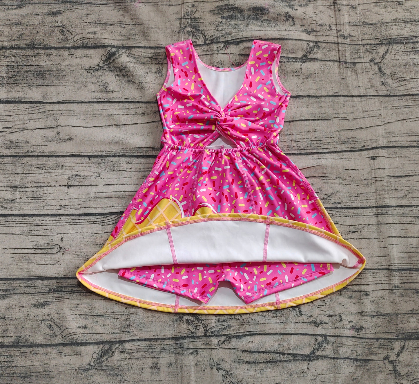 Baby Girl Toddler Cake Yoga Active Knee Length Sleeveless Skort Dress RTS