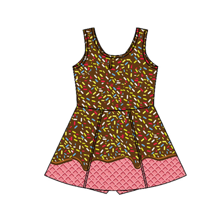 Preorder Baby Girl Cake Yoga Active Knee Length Children Skort Dress ( Moq 5 )