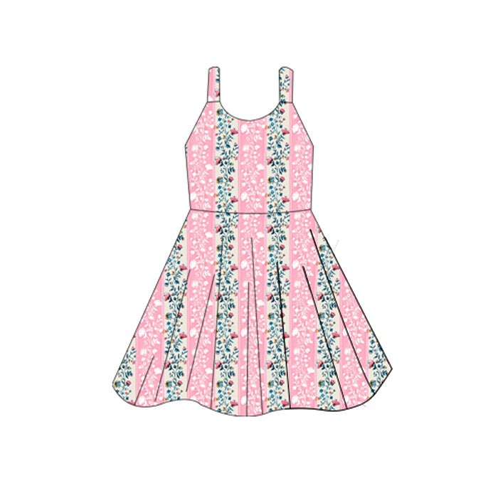 ( Moq 5 ) Preorder Baby Girl Sleeveless Flower Knee Length Dress