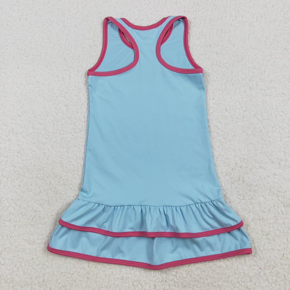 Baby Girl Toddler Sleeveless Yoga Active Sibling Ruffle Knee Length Dress Clothes RTS