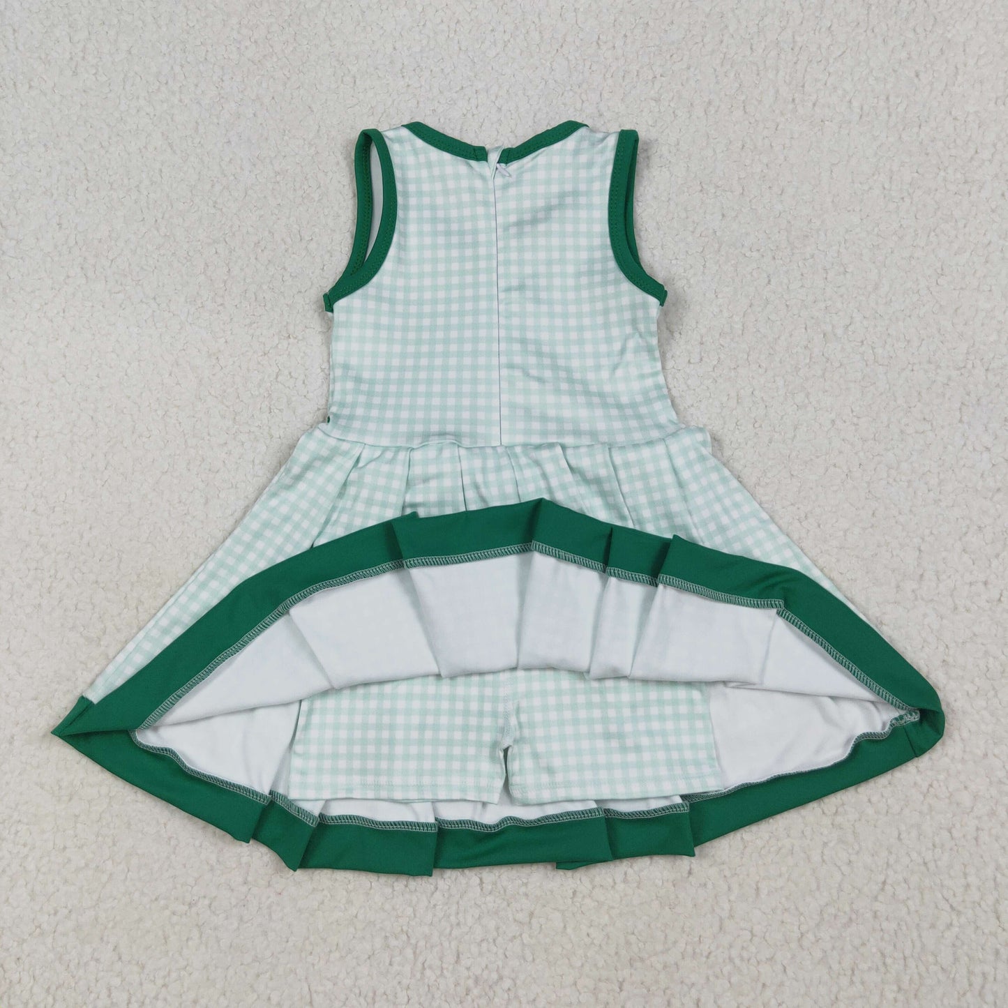 Baby Girl Sleeveless Plaid Ruffle Shorts Yoga Active Dress Sibling Clothes RTS