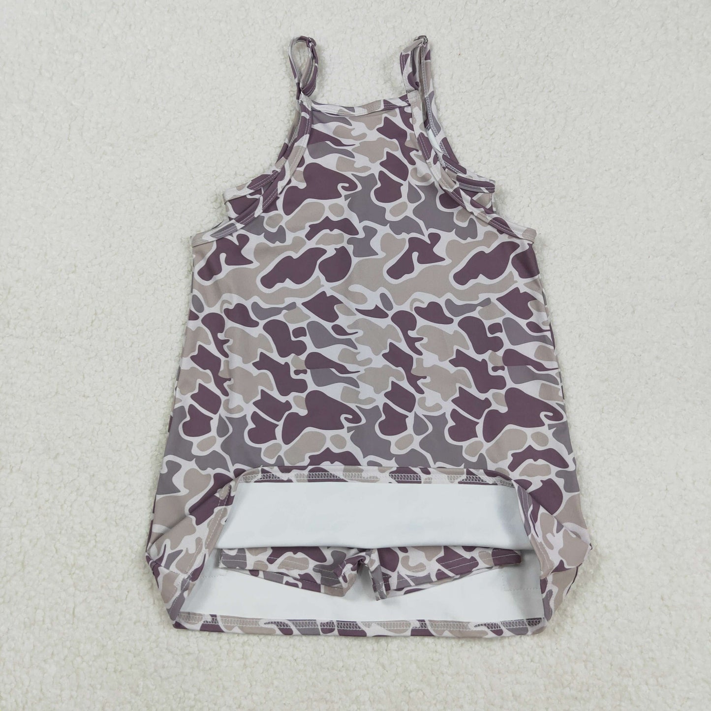 Girls Kids Straps Camo Pockets Yoga Active Grey Sibling Sister Knee Length Dress RTS