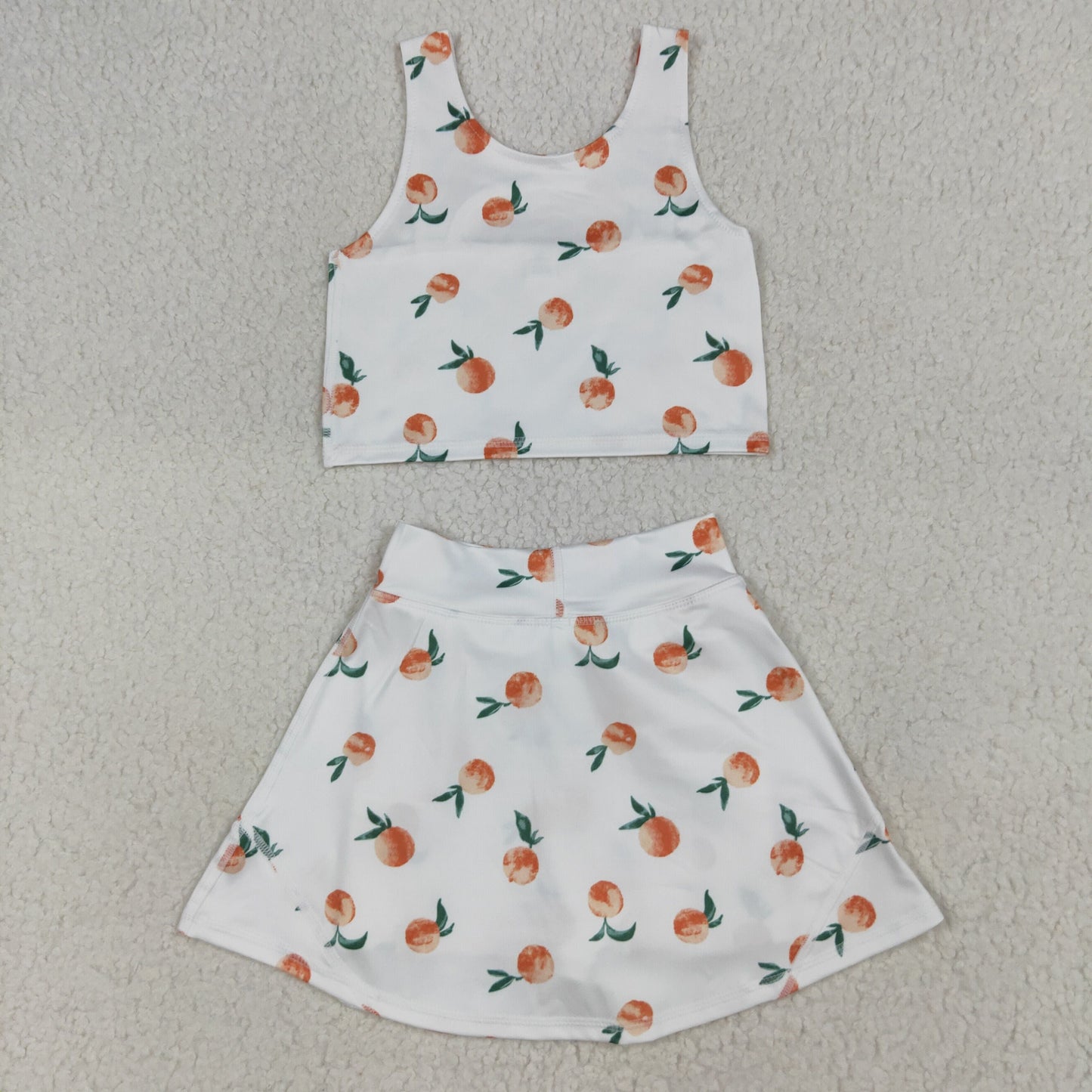 Girls Kids Sleeveless Vest Tops Yoga Athletic Skorts Set Sibling Clothes RTS