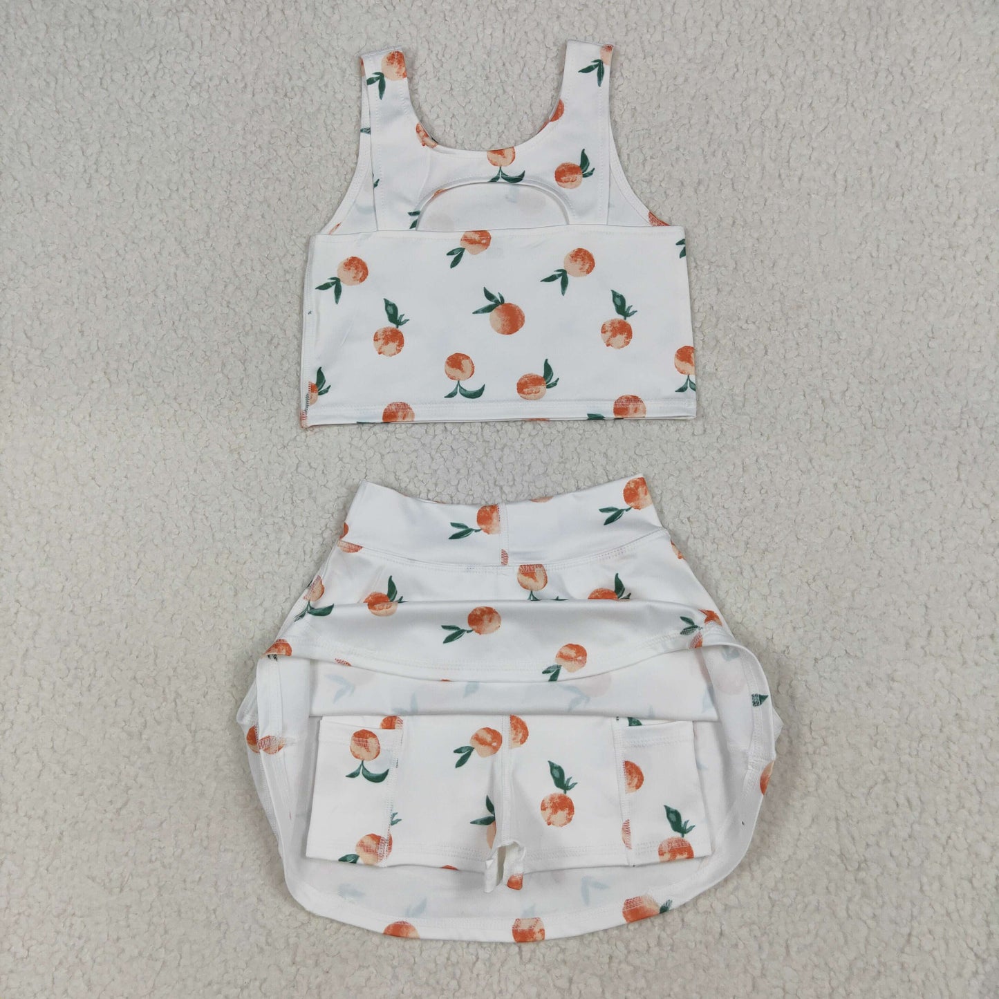 Girls Kids Sleeveless Vest Tops Yoga Athletic Skorts Set Sibling Clothes RTS
