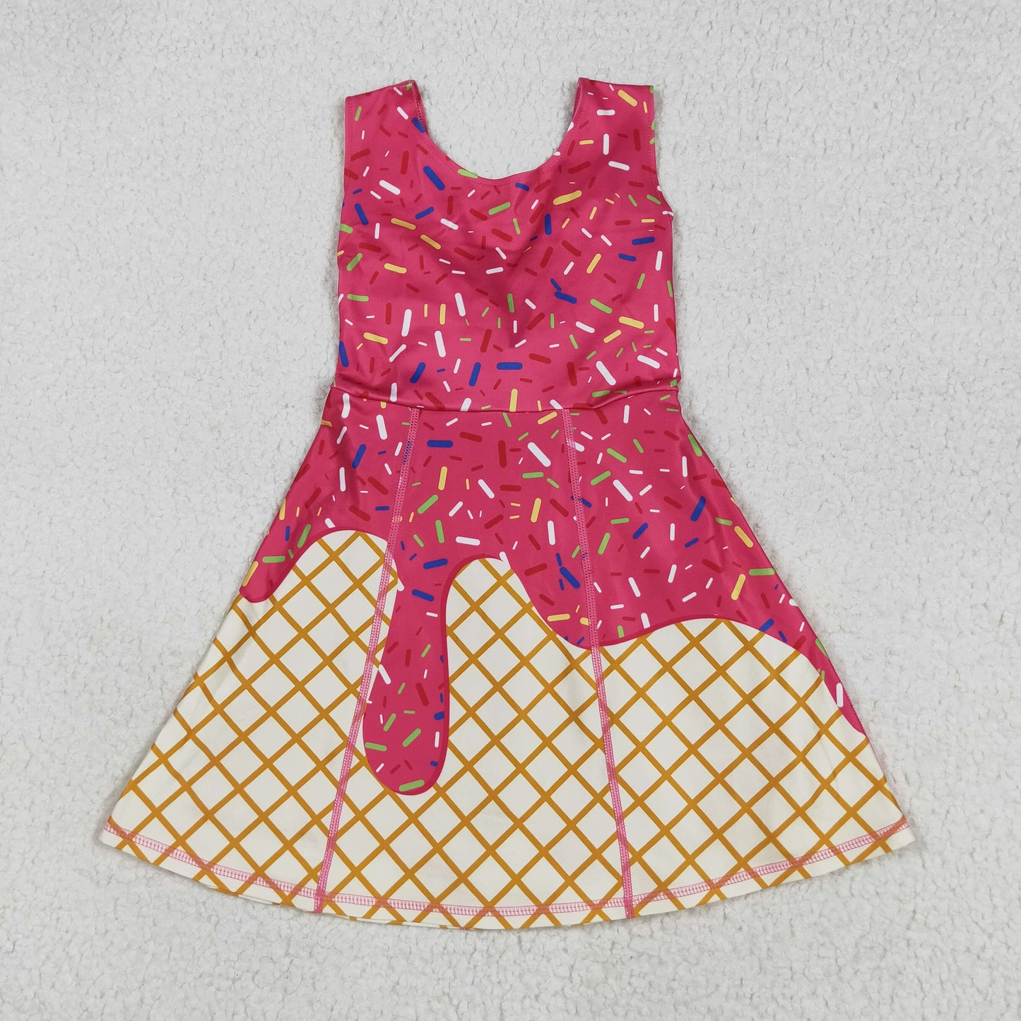 Baby Kids Toddler Pink Drips Yoga Dress Milk Silk Shirt Sibling Team Clothes RTS