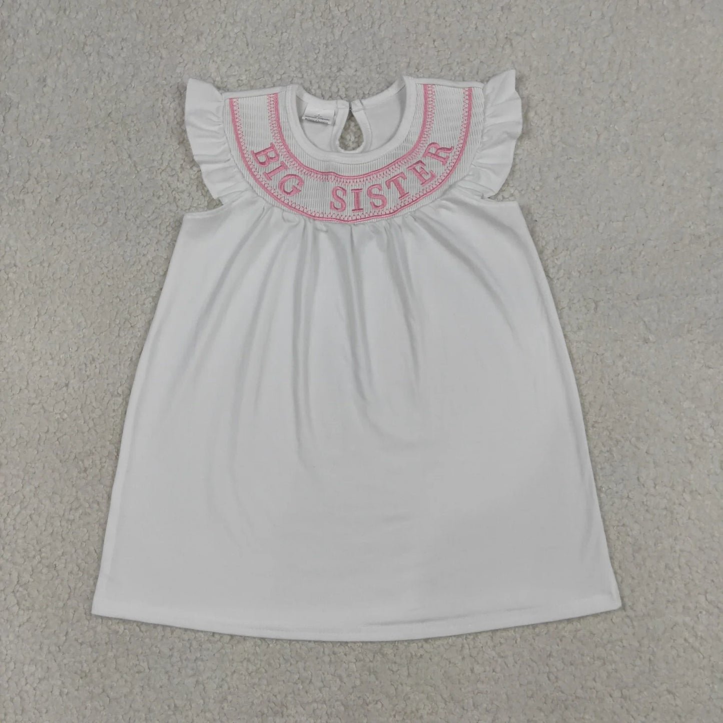 Sibling Baby Girls Kids Short Sleeves Embroidery Sister Dress Set Clothes RTS
