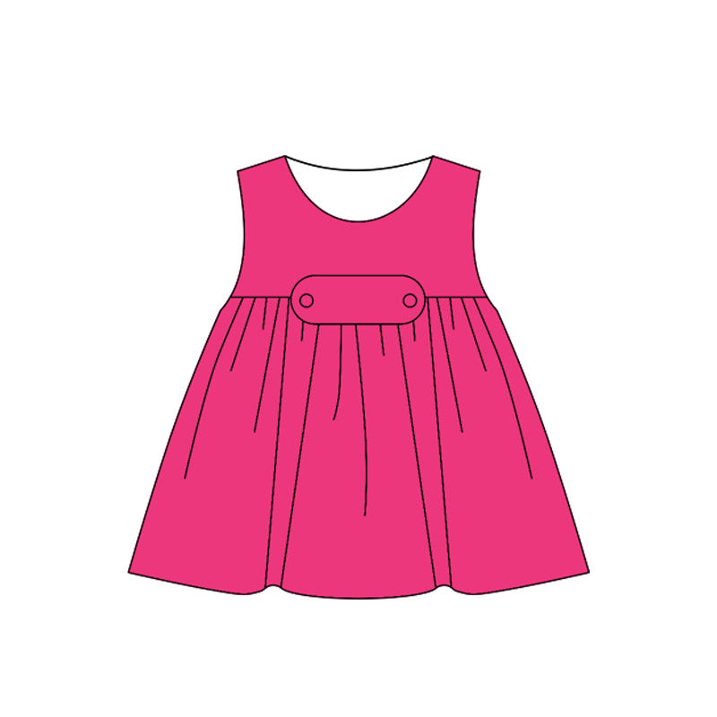 ( Moq 5 ) Preorder Baby Girls Pink Sleeveless Knee Length Dress