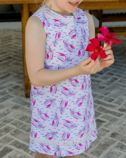 ( Moq 5 ) Preorder Baby Girls Sleeveless Crayfish Summer Knee Length Dress