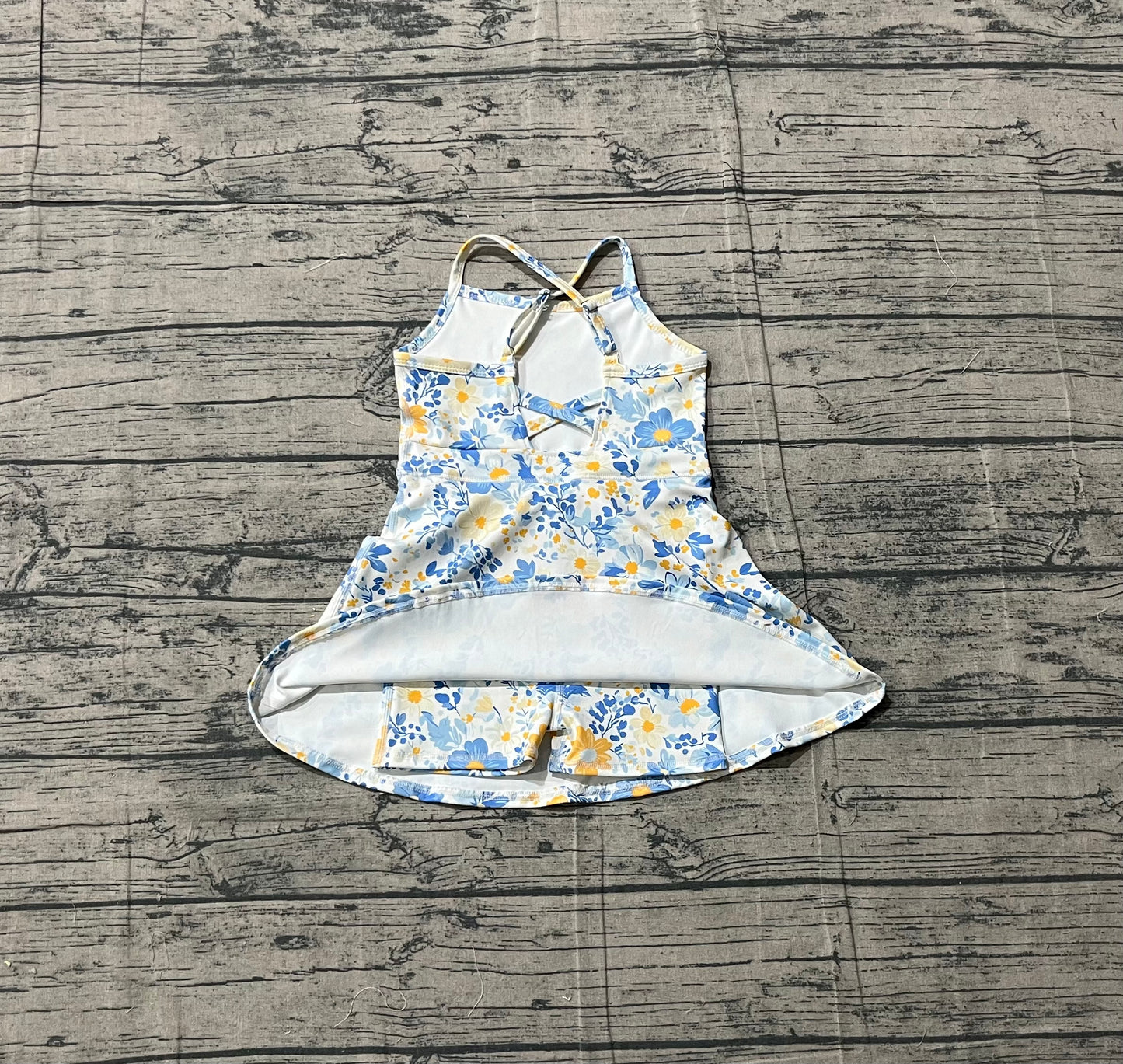 Baby Girls Kids Sleeveless Flower Yoga Active Shorts Dress RTS