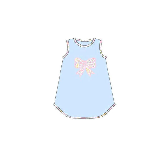 ( Moq 5 ) Preorder Baby Girls Kids Sleeveless Flower Bow Knee Length Dress