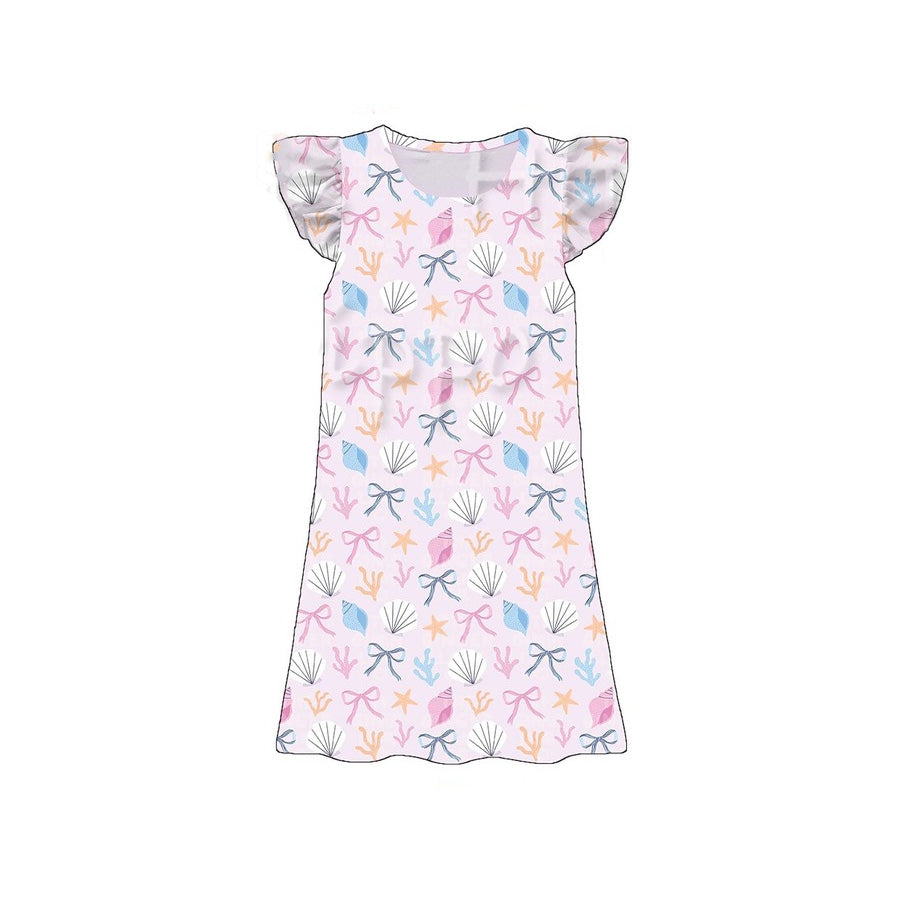 (Moq 5 ) Preorder Baby Girls Kids Shorts Sleeves Bows Knee Length Dress