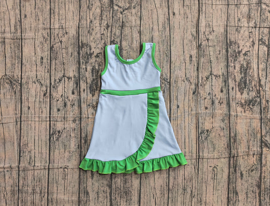 ( No moq ) Preorder Baby Girls Kids Sleeveless Shorts Knee Length Scallop Dress Yoga Active Clothes