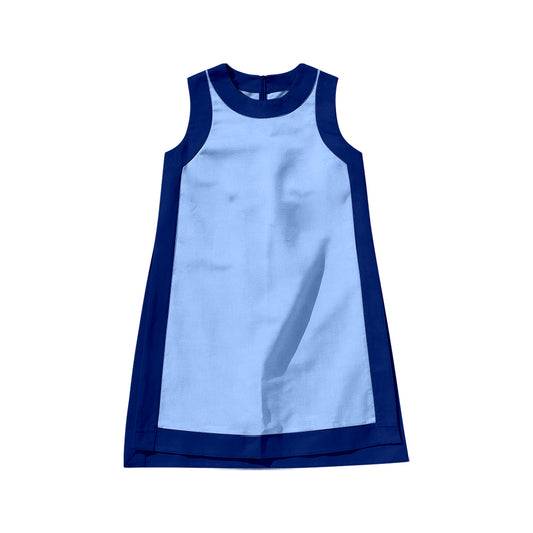 ( Moq 5 ) Preorder Baby Girls Kids Sleeveless Built-in Shorts Blue Dress Clothes