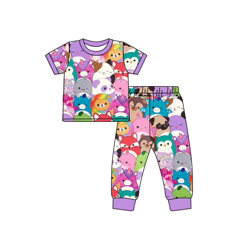 Preorder Baby Girl Cartoon Animals Shirt Pants Pajamas Clothes Set ( Moq 5 )