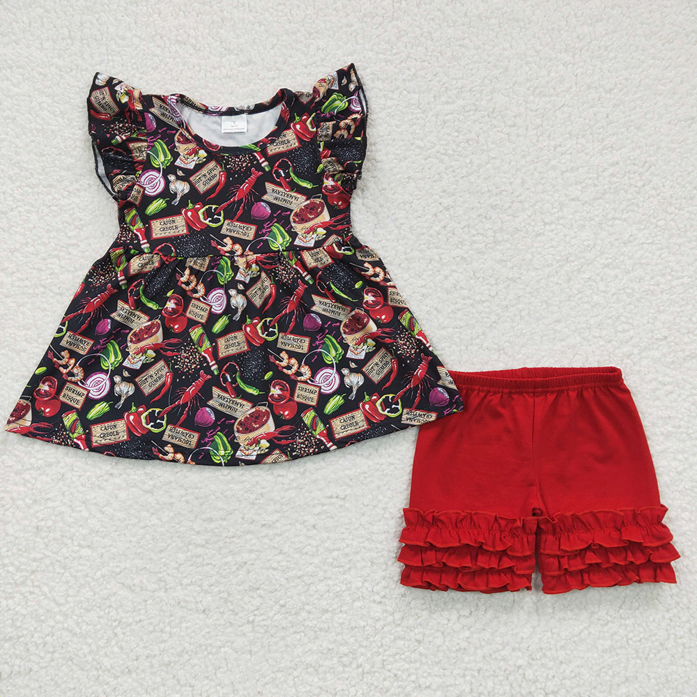 Baby Boy Girl Short Sleeves Crawfish Sibling Romper Dress Outfit RTS