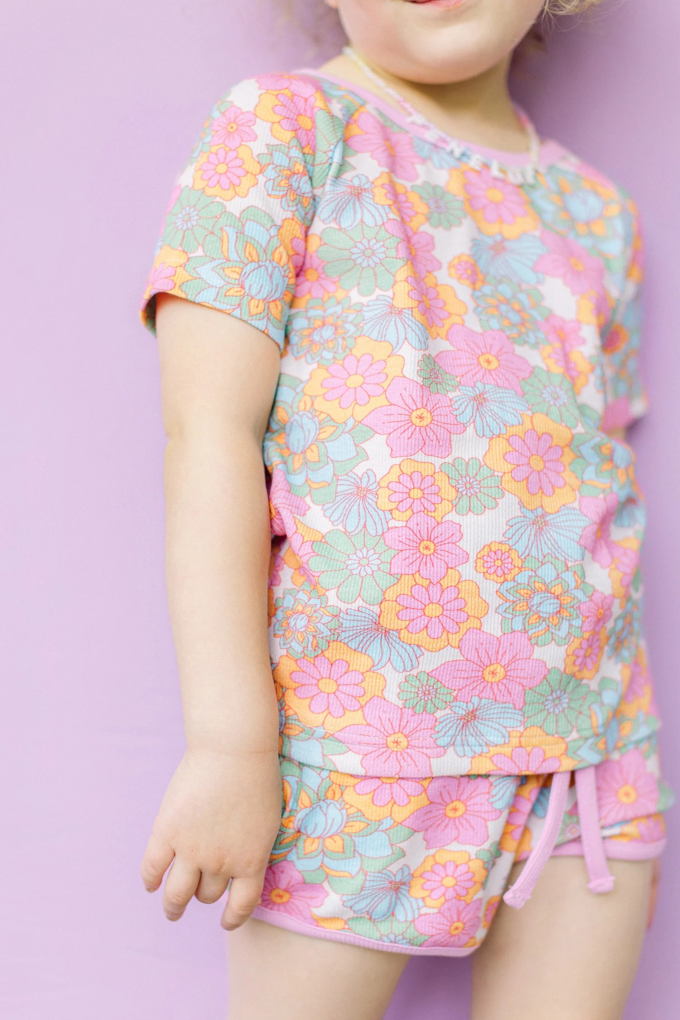 Preorder Baby Girl Short Sleeves Flower Shirt Shorts Pajamas Clothes Set