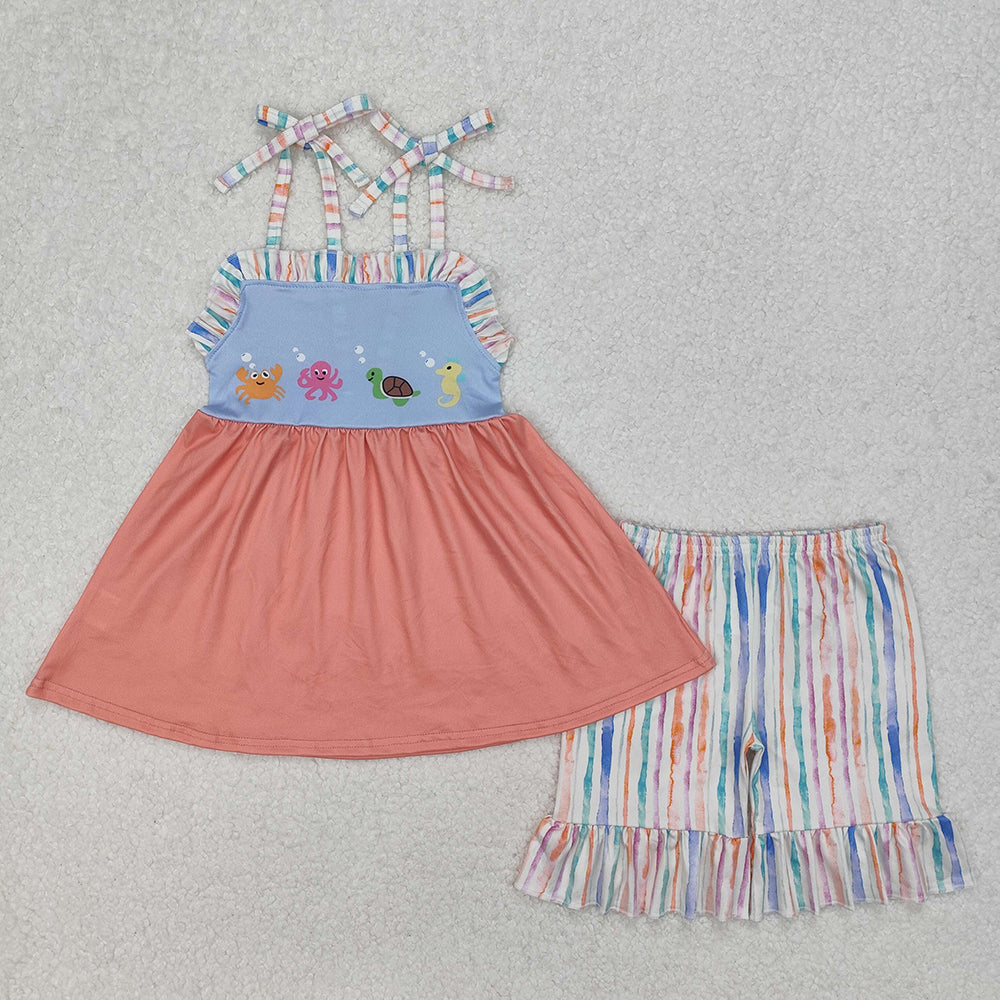 Baby Boy Girl Toddler Sea Animals Sibling Summer Outfit Clothes RTS