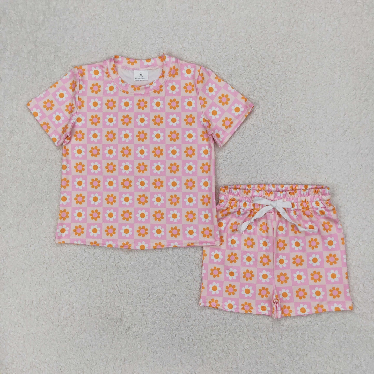 Baby Girl Short Sleeves Flower Butterfly Shirt Shorts Sibling Summer Pajamas Set RTS