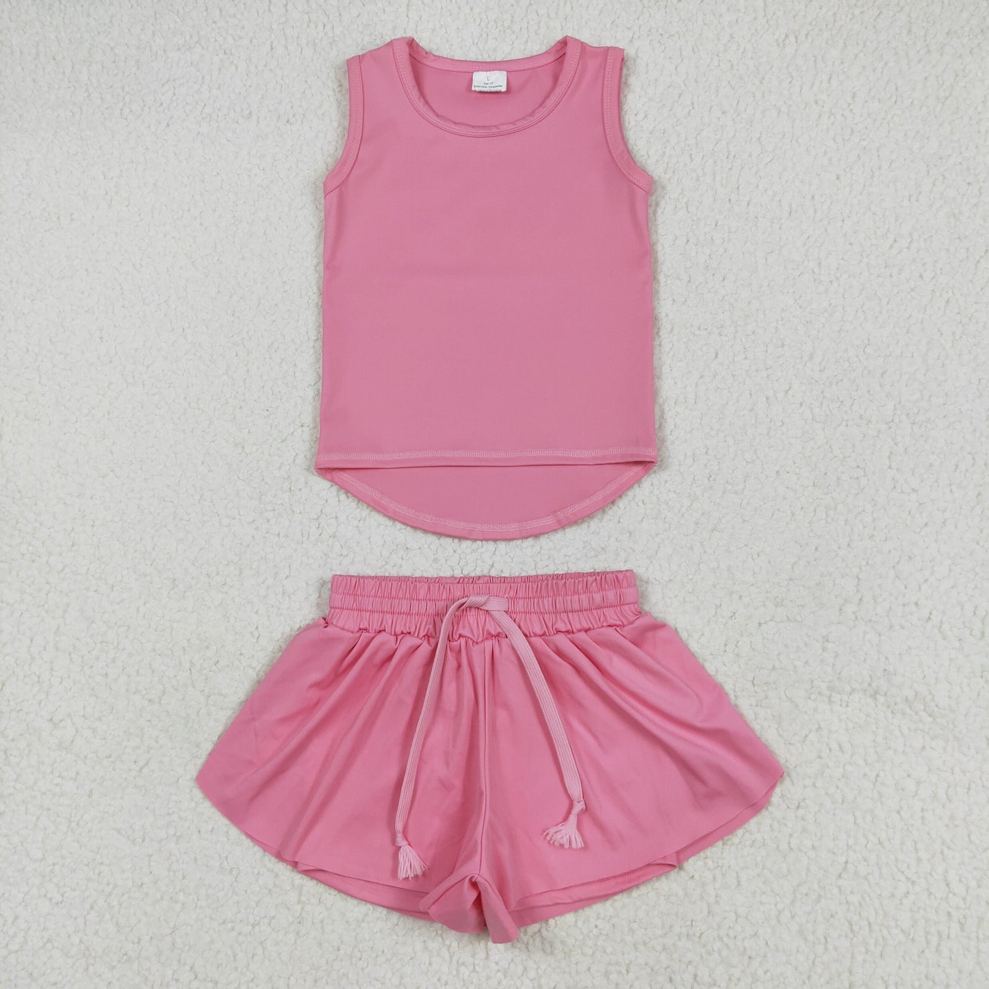 9 Colors Tank Top Shorts Girls Summer Yoga Clothes Set Sisters Wear