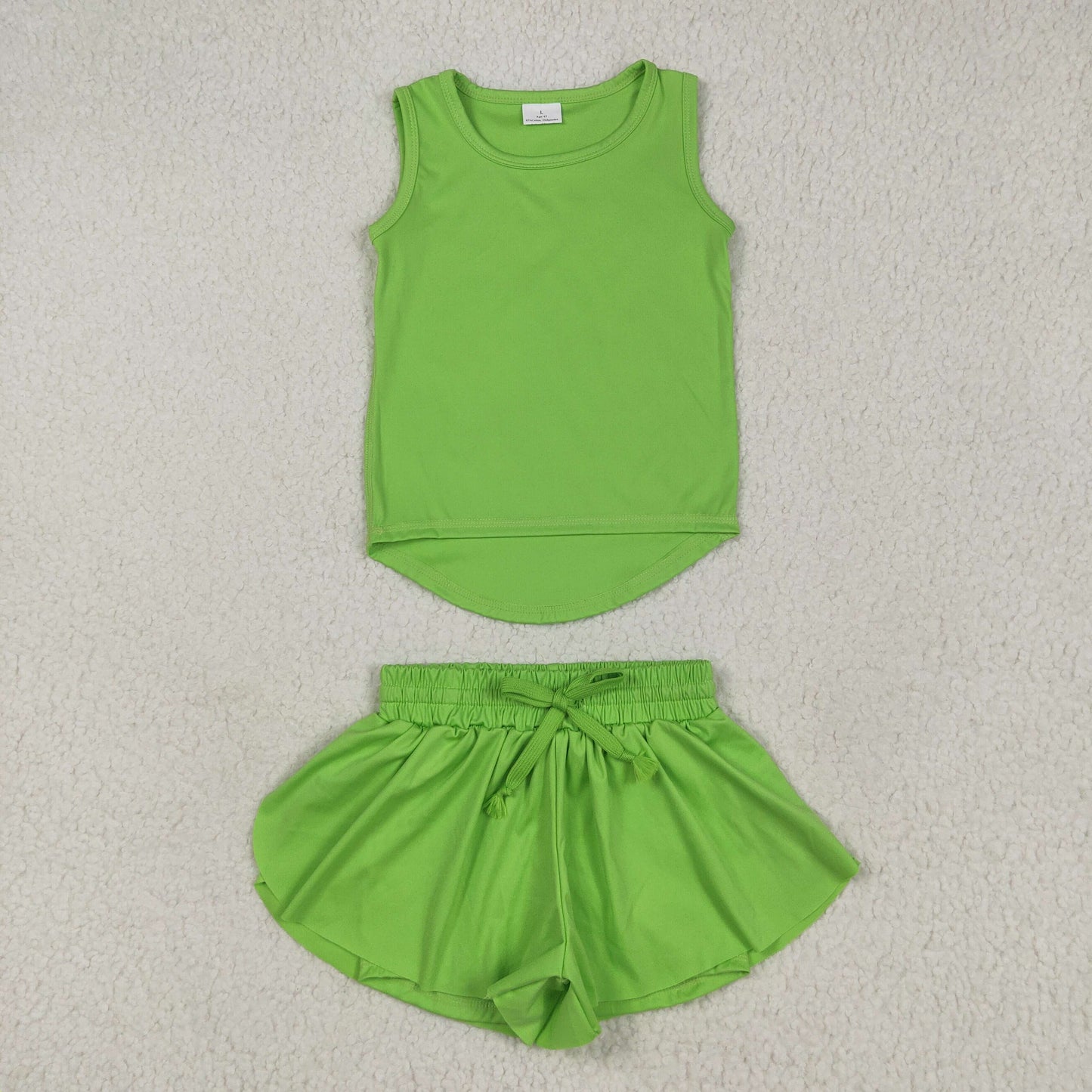 9 Colors Tank Top Shorts Girls Summer Yoga Clothes Set Sisters Wear