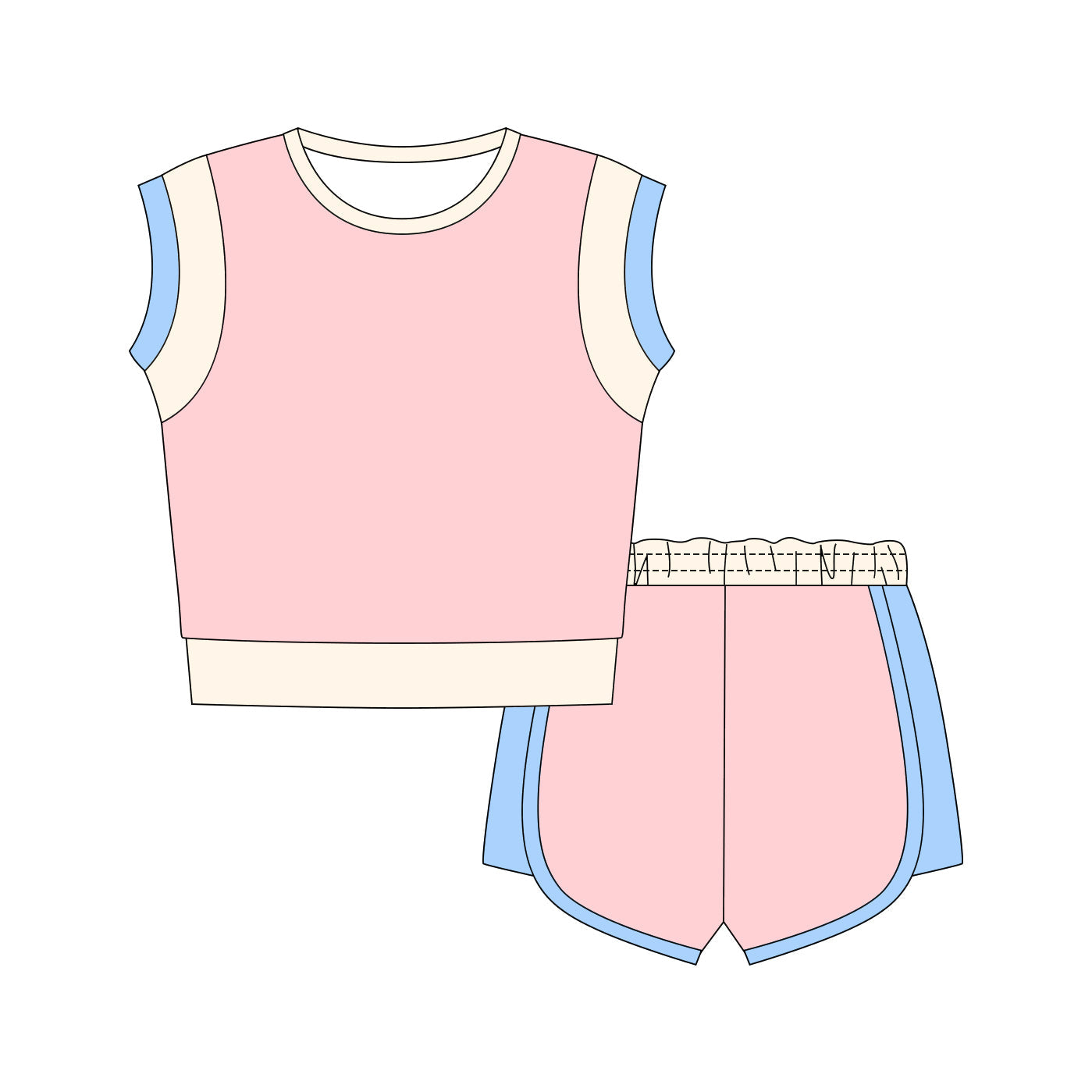( Moq 5 ) Preorder Baby Girls Kids Sleeveless Tops Shorts Summer Pink Clothes Set