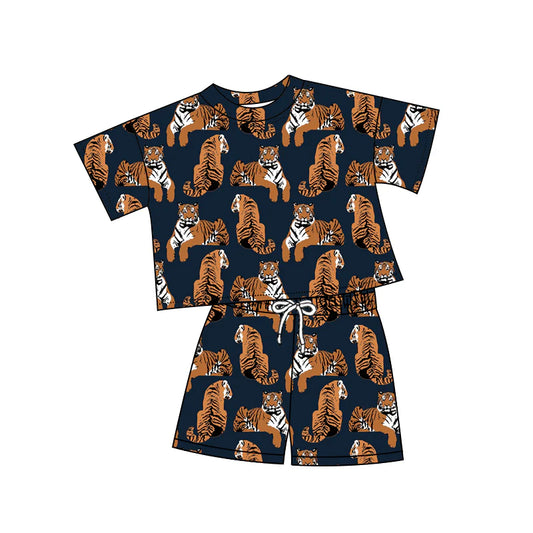 ( Moq 5 ) Preorder Baby Girls Kids Short Sleeves Tigers Shirt Shorts Summer Set