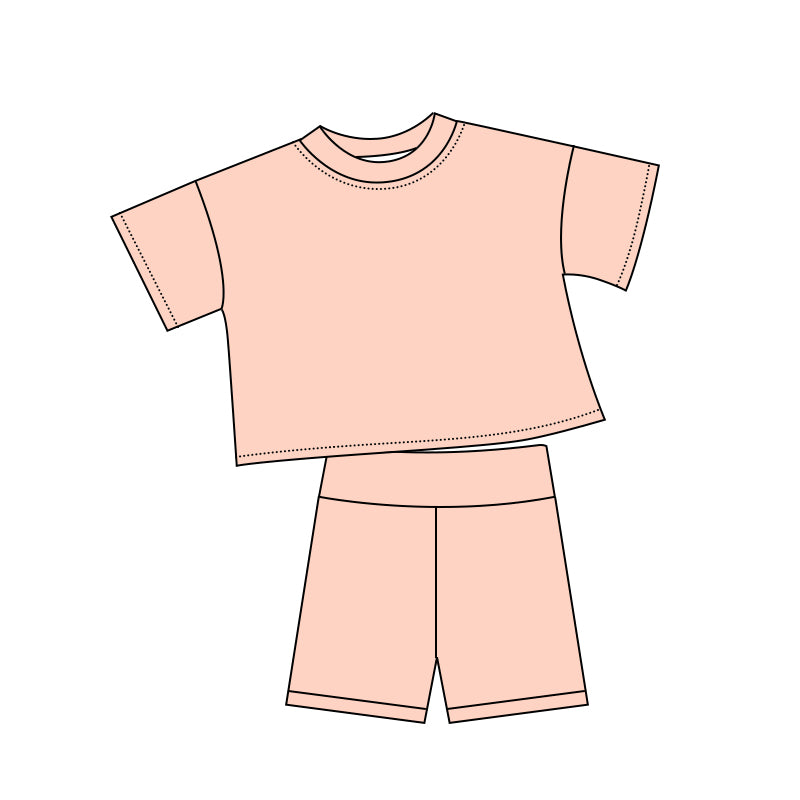 ( Moq 5 ) Preorder Baby Kids Toddler Short Sleeves Shirt Shorts Summer Cotton Set