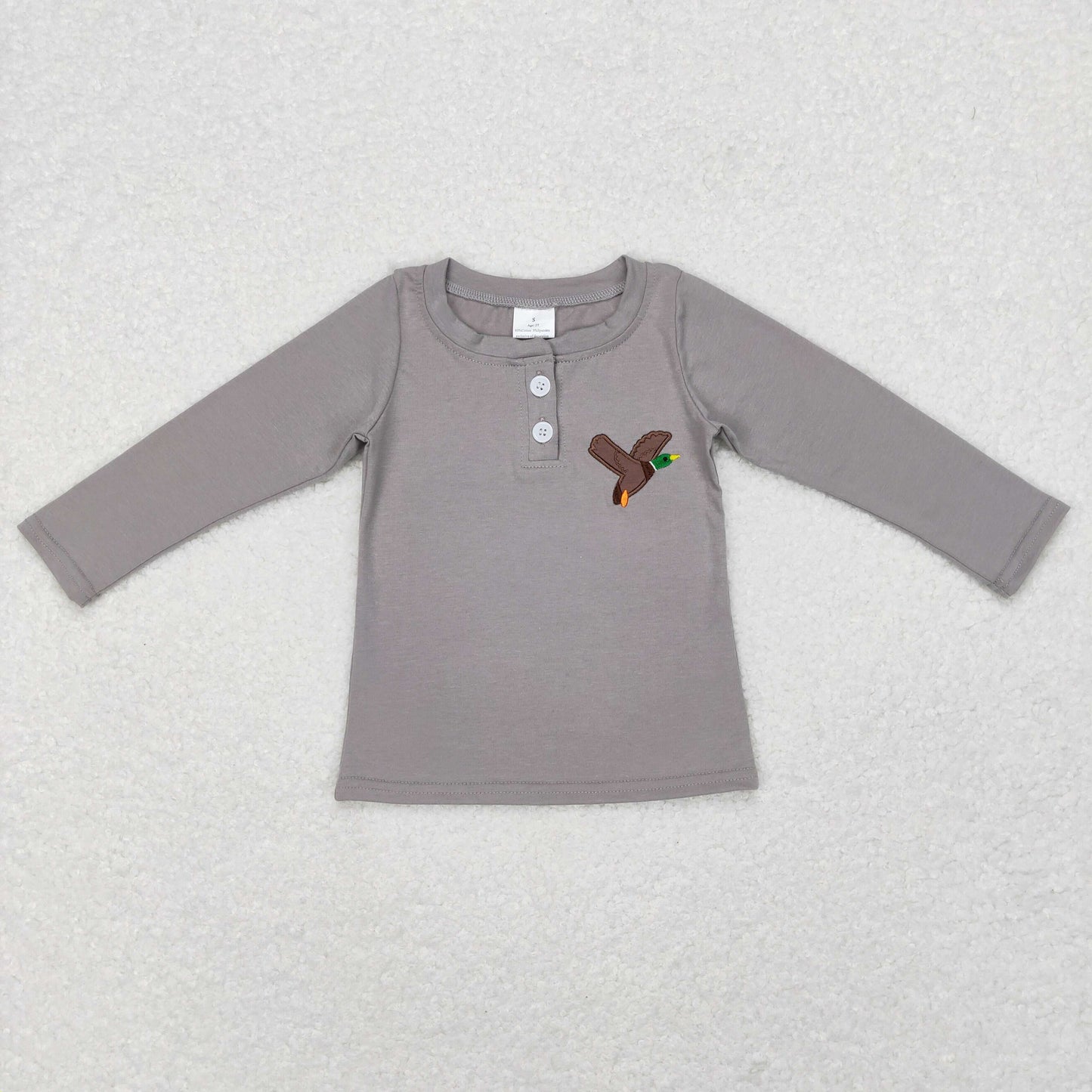 Sibling Boys Kids Long Sleeves Embroidery Ducks Dogs Deer Hunting Shirt Tops