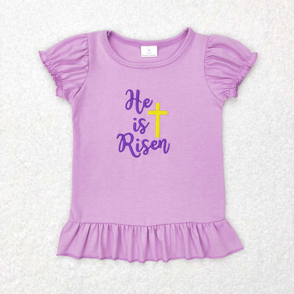 Baby Boy Girl Short Sleeves Easter Rabbit Carrot Cotton Embroidery Sibling Shirt
